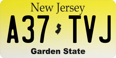 NJ license plate A37TVJ
