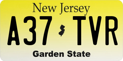 NJ license plate A37TVR