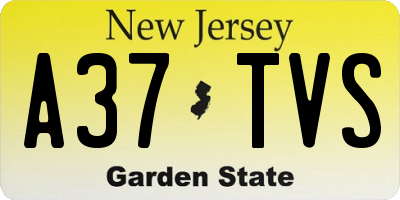 NJ license plate A37TVS