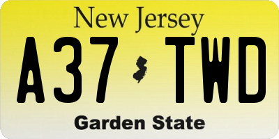 NJ license plate A37TWD