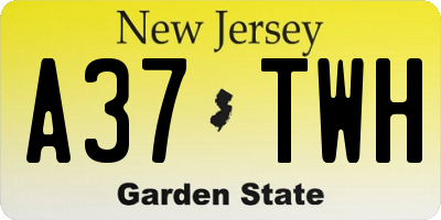 NJ license plate A37TWH