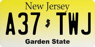 NJ license plate A37TWJ