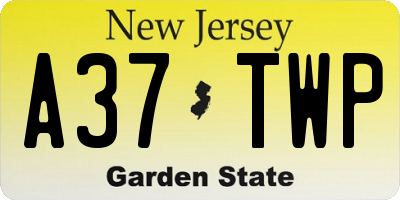 NJ license plate A37TWP
