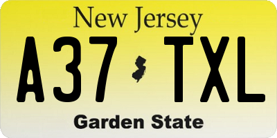 NJ license plate A37TXL
