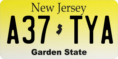 NJ license plate A37TYA