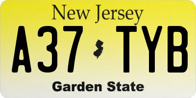 NJ license plate A37TYB