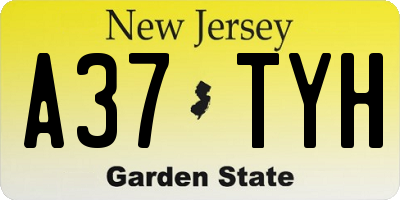 NJ license plate A37TYH