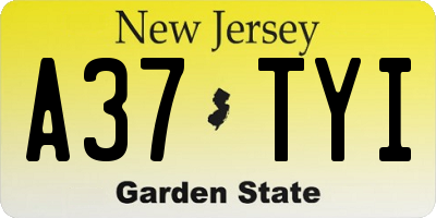 NJ license plate A37TYI