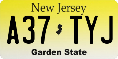 NJ license plate A37TYJ