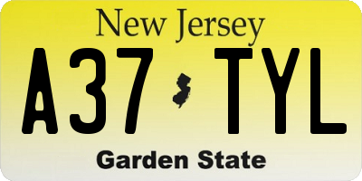 NJ license plate A37TYL