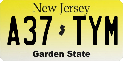 NJ license plate A37TYM