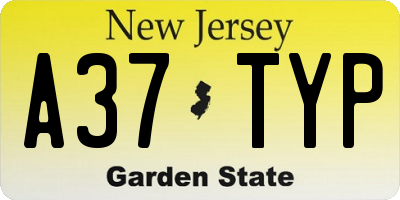 NJ license plate A37TYP