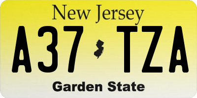 NJ license plate A37TZA