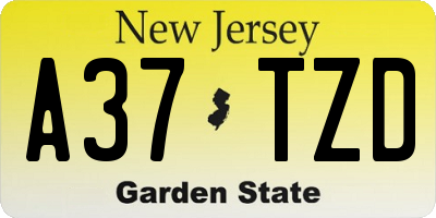 NJ license plate A37TZD