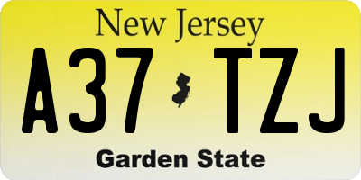 NJ license plate A37TZJ