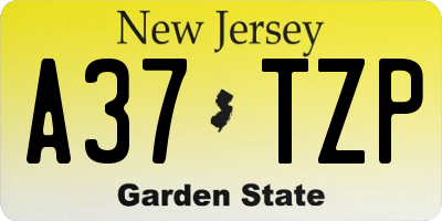 NJ license plate A37TZP