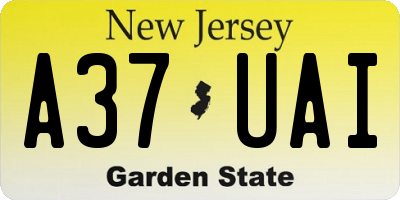 NJ license plate A37UAI