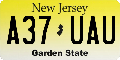 NJ license plate A37UAU