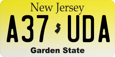 NJ license plate A37UDA
