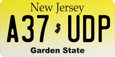 NJ license plate A37UDP