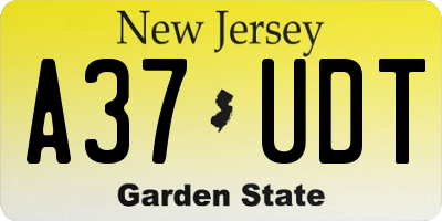 NJ license plate A37UDT