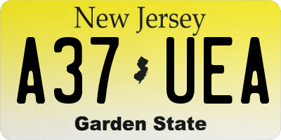 NJ license plate A37UEA