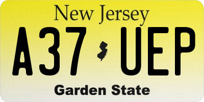 NJ license plate A37UEP