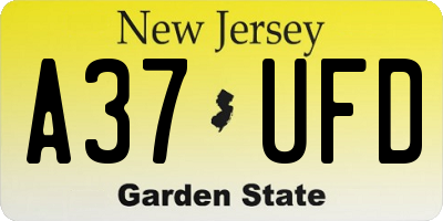 NJ license plate A37UFD