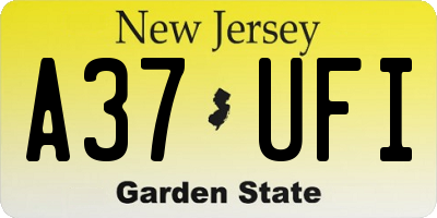 NJ license plate A37UFI
