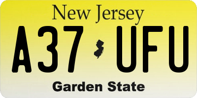 NJ license plate A37UFU