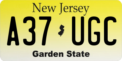 NJ license plate A37UGC