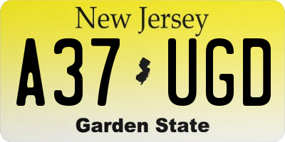 NJ license plate A37UGD