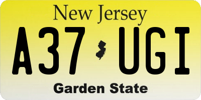 NJ license plate A37UGI