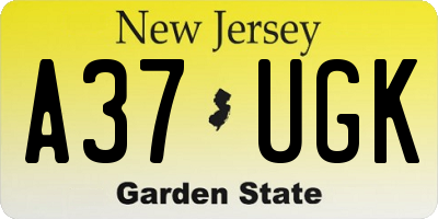 NJ license plate A37UGK