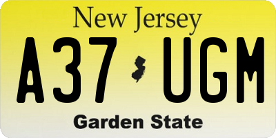 NJ license plate A37UGM