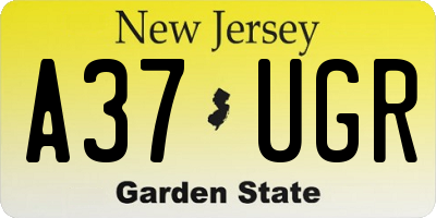 NJ license plate A37UGR