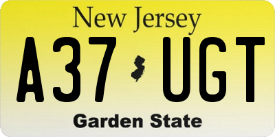 NJ license plate A37UGT