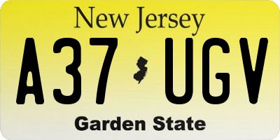 NJ license plate A37UGV