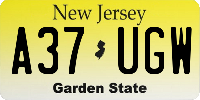 NJ license plate A37UGW