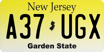 NJ license plate A37UGX