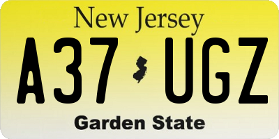 NJ license plate A37UGZ