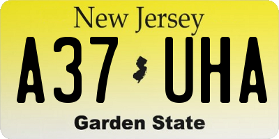 NJ license plate A37UHA
