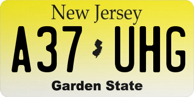 NJ license plate A37UHG