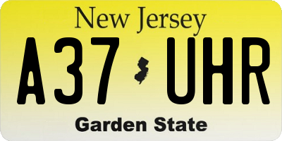 NJ license plate A37UHR