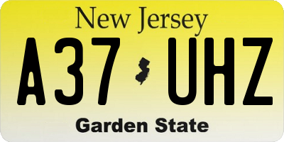 NJ license plate A37UHZ