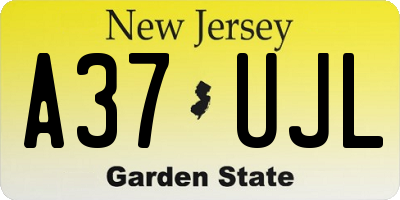 NJ license plate A37UJL