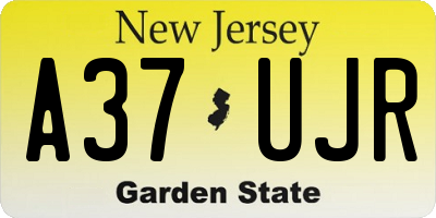 NJ license plate A37UJR