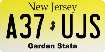 NJ license plate A37UJS