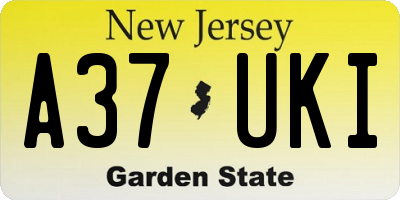 NJ license plate A37UKI
