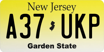 NJ license plate A37UKP